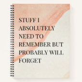 Grappig Gezegde voor vergeetachtige mensen om roze Notitieboek (Voorkant)