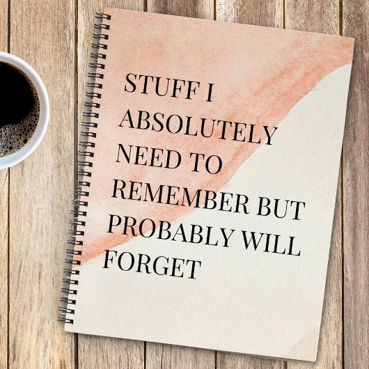 Grappig Gezegde voor vergeetachtige mensen om roze Notitieboek