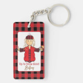 Grappig Gezegde Vrouw Cartoon Koud Weer Cruise Sleutelhanger (achterkant)