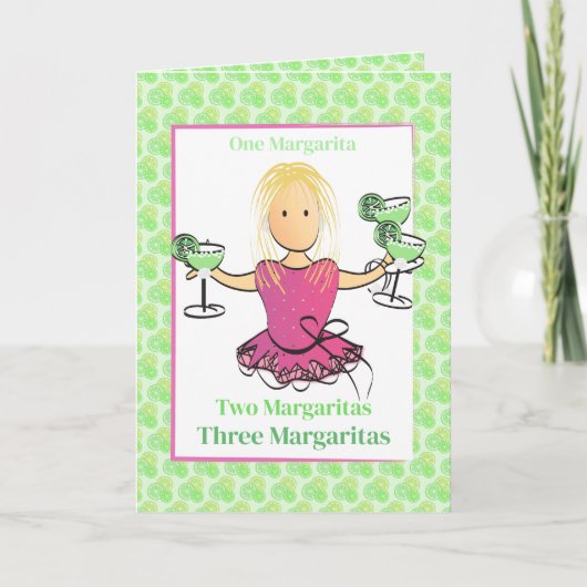 Grappig Gezegde Vrouw Cartoon Margarita Verjaardag Kaart (Voorkant)
