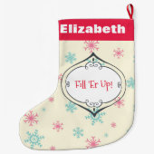 Grappig Gezegde vult Chrismtas Gepersonaliseerd Grote Kerstsok (Achterkant)