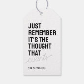 Grappig Gezegde Zwart Wit Kerst Cadeaulabel (Achterkant)