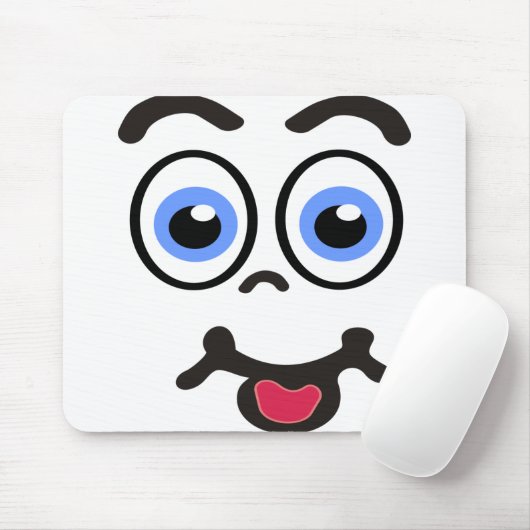 grappig gezicht #1 licht muismat (Met muis)