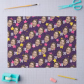 Grappig Gezicht Aangepaste Foto Roze Feest Tissuepapier (Craft)