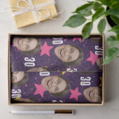 Grappig Gezicht Aangepaste Foto Roze Feest Tissuepapier (Geschenk)