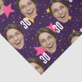 Grappig Gezicht Aangepaste Foto Roze Feest Tissuepapier (Detail)