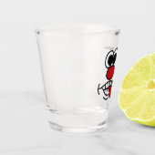 Grappig Gezicht aangepaste naam Shot Glas (Links)