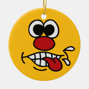 Grappig gezicht, aangepaste versieringen keramisch ornament