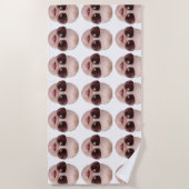 Grappig Gezicht Beste Vriend Foto Verjaardag Gift Strandlaken (Voorkant)