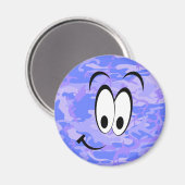 Grappig gezicht camouflage pastel blauw Abstract p Magneet (Voorkant / Achterkant)