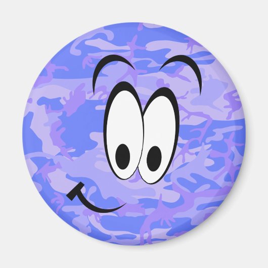 Grappig gezicht camouflage pastel blauw Abstract p Magneet (Voorkant)