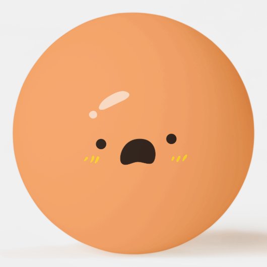 Grappig gezicht. Emoji Emoticon. bezorgd Pingpongbal (Voorkant)