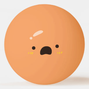 Grappig gezicht. Emoji Emoticon. bezorgd Pingpongbal