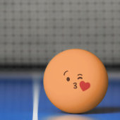 Grappig gezicht. Emoji. Emoticon. Hou van je! Pingpongbal (Net)