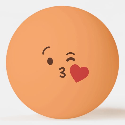 Grappig gezicht. Emoji. Emoticon. Hou van je! Pingpongbal (Achterkant)
