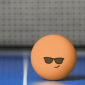 Grappig gezicht. Emoji. Emoticon. Mr Cool. Pingpongbal (Net)
