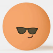 Grappig gezicht. Emoji. Emoticon. Mr Cool. Pingpongbal (Voorkant)