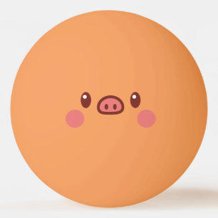 Grappig gezicht. Emoji. Emoticon. Mr Porky. Pingpongbal