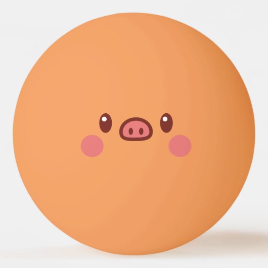 Grappig gezicht. Emoji. Emoticon. Mr Porky. Pingpongbal (Achterkant)