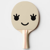 Grappig gezicht. Emoji. Emoticon. Tafeltennisbatje (Achterkant)