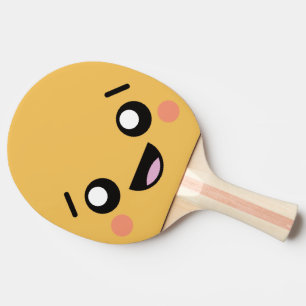 Grappig gezicht. Emoji. Emoticon. Tafeltennisbatje