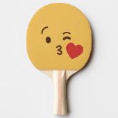 Grappig gezicht. Emoji. Emoticon. Tafeltennisbatje (Achterkant)