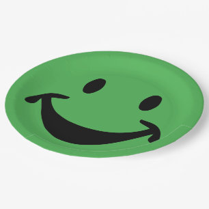 Grappig gezicht en je rug. en ideeën papieren bordje