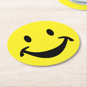 Grappig gezicht en je rug. en ideeën ronde kartonnen onderzetter