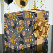 Grappig Gezicht Foto Afstuderen Cap Wrapping Paper Cadeaupapier