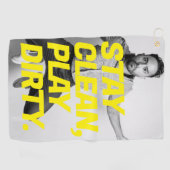 Grappig Gezicht Foto Golf Handdoeken (Horizontaal)