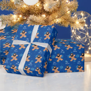 Grappig gezicht gember koekje vrolijk kerstfeest S Cadeaupapier