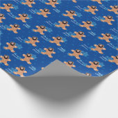 Grappig gezicht gember koekje vrolijke kerst foto cadeaupapier (Hoek)