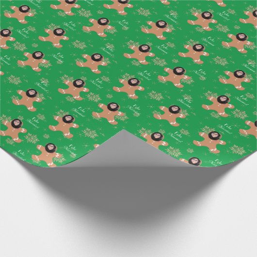 Grappig Gezicht Ginger Cookie Vrolijk Kerstmis Spa Cadeaupapier (Hoek)