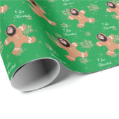 Grappig Gezicht Ginger Cookie Vrolijk Kerstmis Spa Cadeaupapier (Rol Hoek)