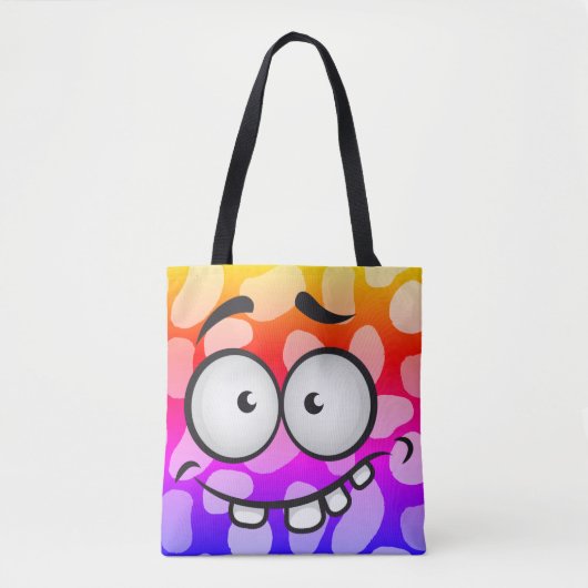 Grappig gezicht glimlachend kleurrijk abstract ora tote bag (Voorkant)
