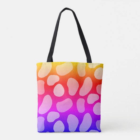 Grappig gezicht glimlachend kleurrijk abstract ora tote bag (Achterkant)