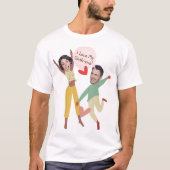 Grappig gezicht-grillig Ik hou van mijn Vriendin F T-shirt (Voorkant)