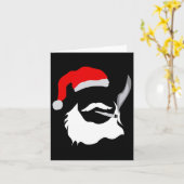 Grappig Gezicht Kerstman Clause Roken Wiet Kerstmi Kaart (Gele Bloem)