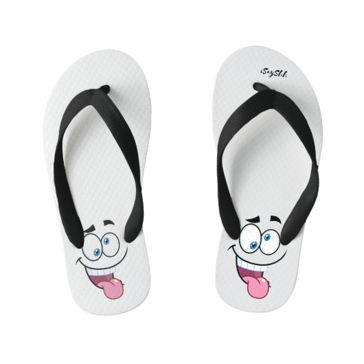 grappig gezicht kinder teenslippers (Voetbed)