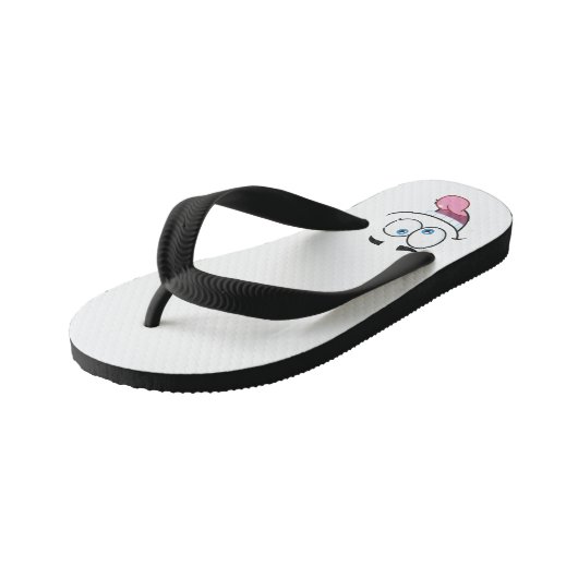 grappig gezicht kinder teenslippers (Schuin)