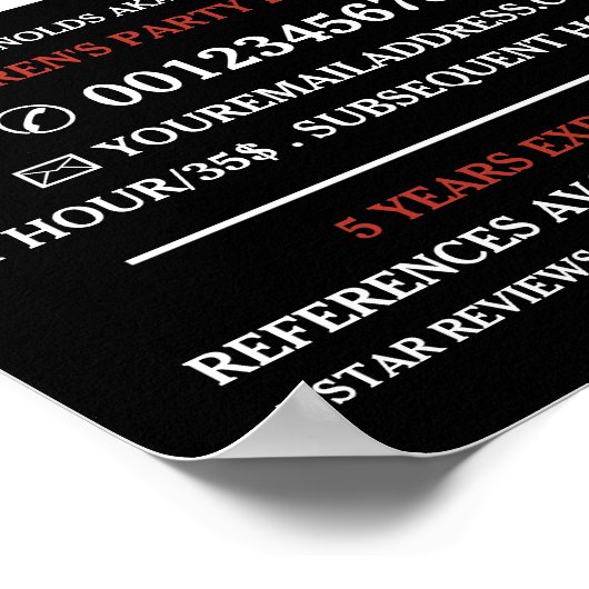 Grappig Gezicht, Kinderentertainer, Clown Reclame Poster (Hoek)