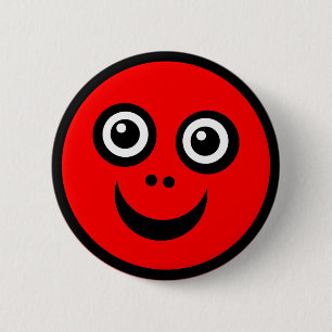 Grappig Gezicht (kleur me) - Rood Ronde Button 5,7 Cm