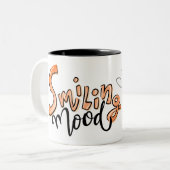 Grappig gezicht | Lachende stemming Leuke foto Kof Tweekleurige Koffiemok (Voorkant links)