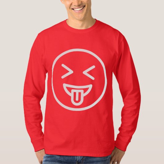 Grappig gezicht man rood t-shirt (Voorkant)