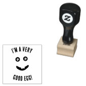 Grappig gezicht met tekst zeer goede eieren rubberstempel (Gestempeld)