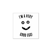 Grappig gezicht met tekst zeer goede eieren rubberstempel (Afrduk)