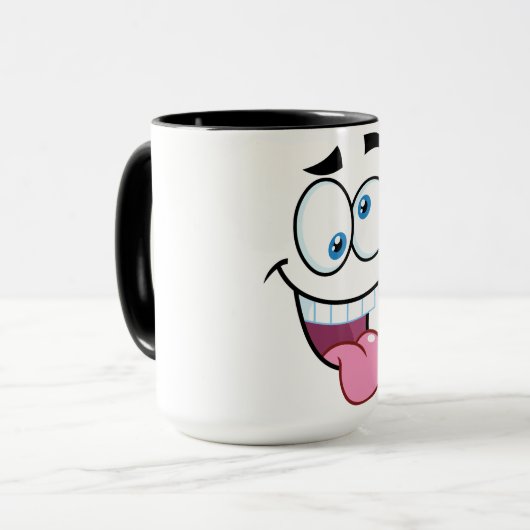 grappig gezicht mok (Voorkant links)