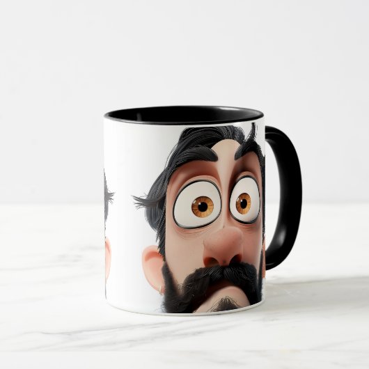 Grappig gezicht Mok ontwerp (Voorkant rechts)