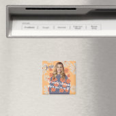 Grappig gezicht | Mooie Bloemenmeisje foto naam Magneet (Insitu (Vaatwasser))