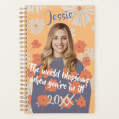 Grappig gezicht | Mooie Bloemenmeisje foto naam Planner (Voorkant)